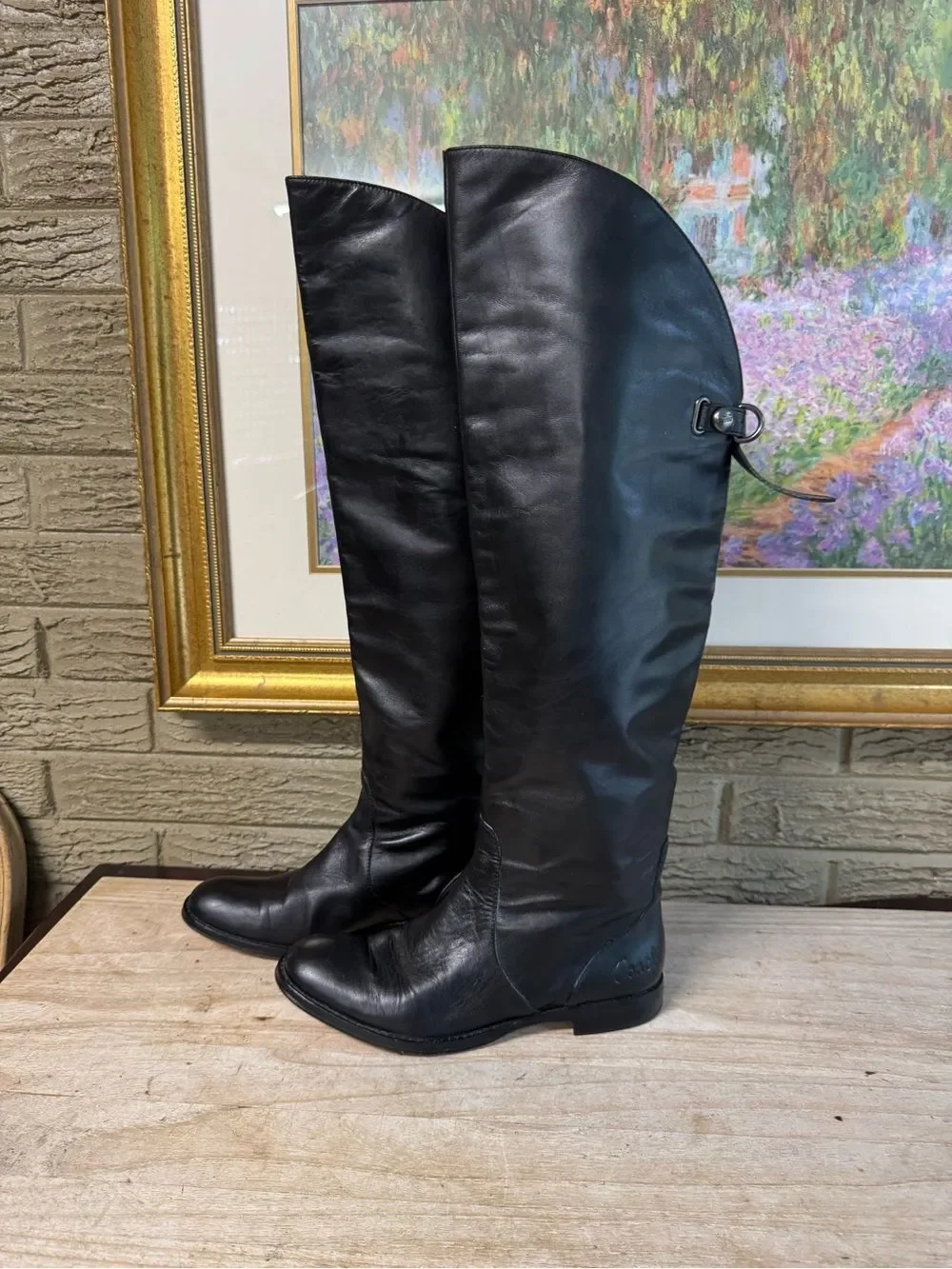 Coach Cheyenne black leather over the knee boots size 6.5